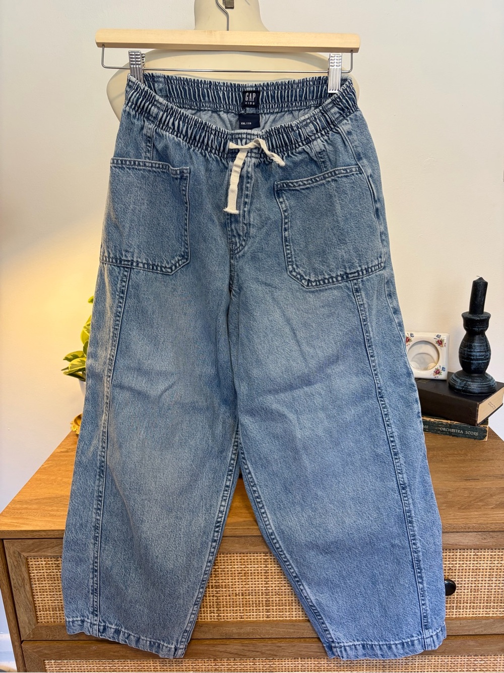GAP Kids XXL 14/16 Baggy Wide Leg Pull-On Jeans Patch Pockets